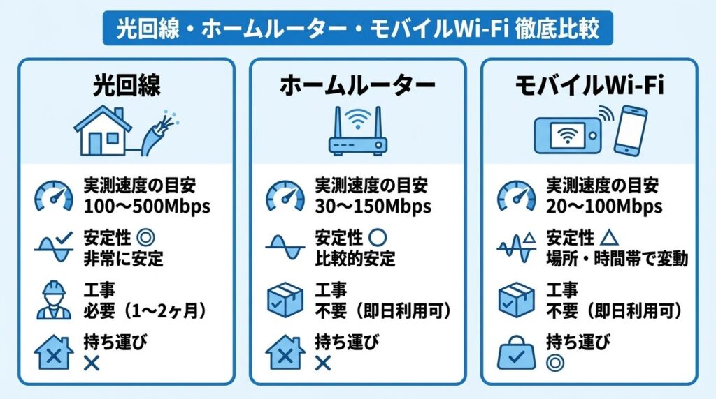 テレワーク_光回線・ホームルーター・モバイルWi-Fi徹底比較