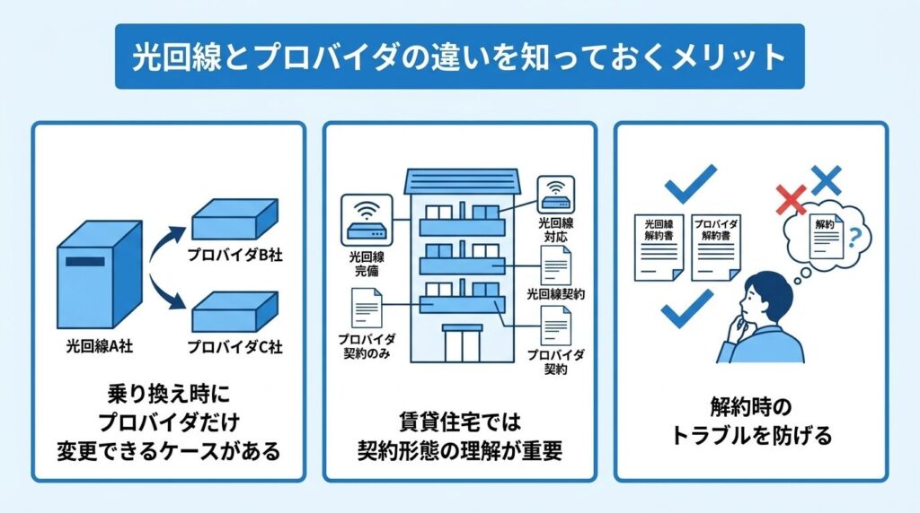 光回線とプロバイダの違いを知っておくメリット