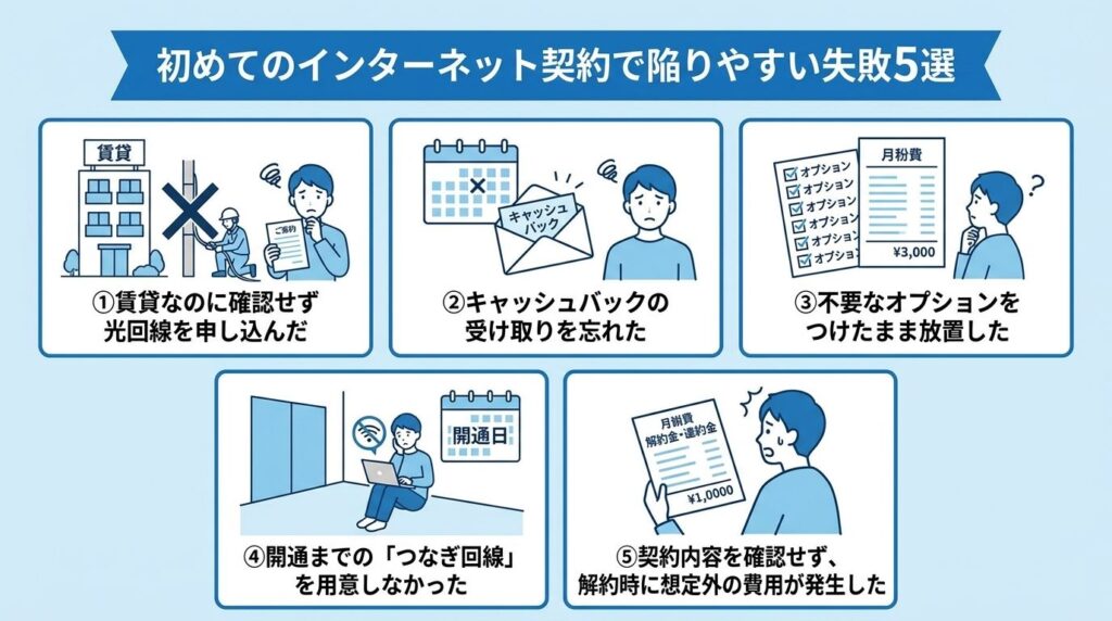 初めてのインターネット契約_陥りやすい失敗5選