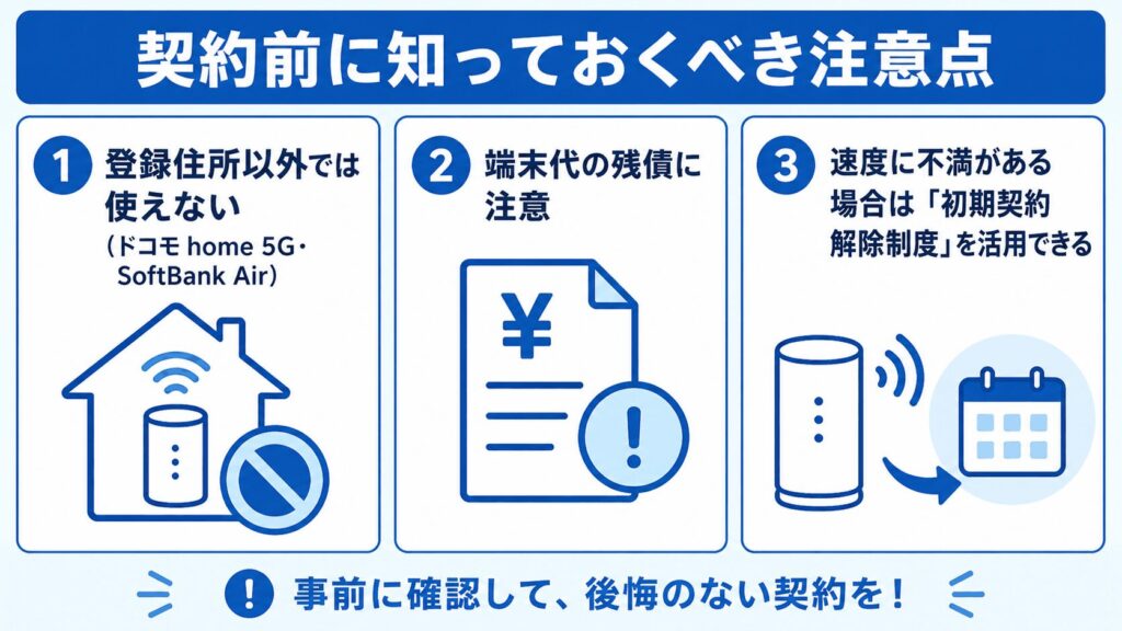 5Gホームルーター_契約前に知っておくべき注意点3つ