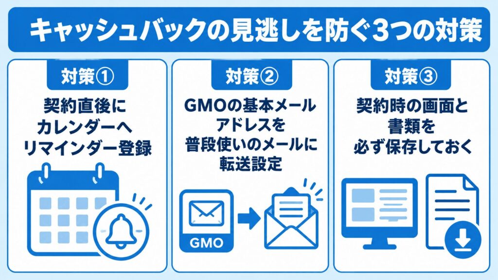 GMOとくとくBB_キャッシュバックの見逃しを防ぐ3つの対策