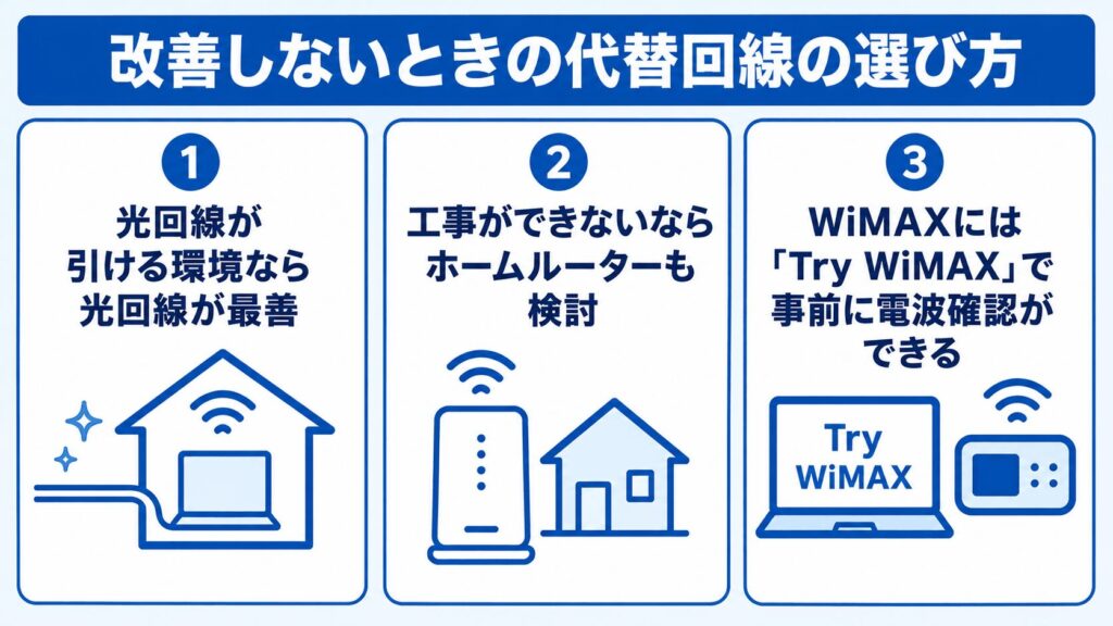 WiMAX_改善しないときの代替回線の選び方