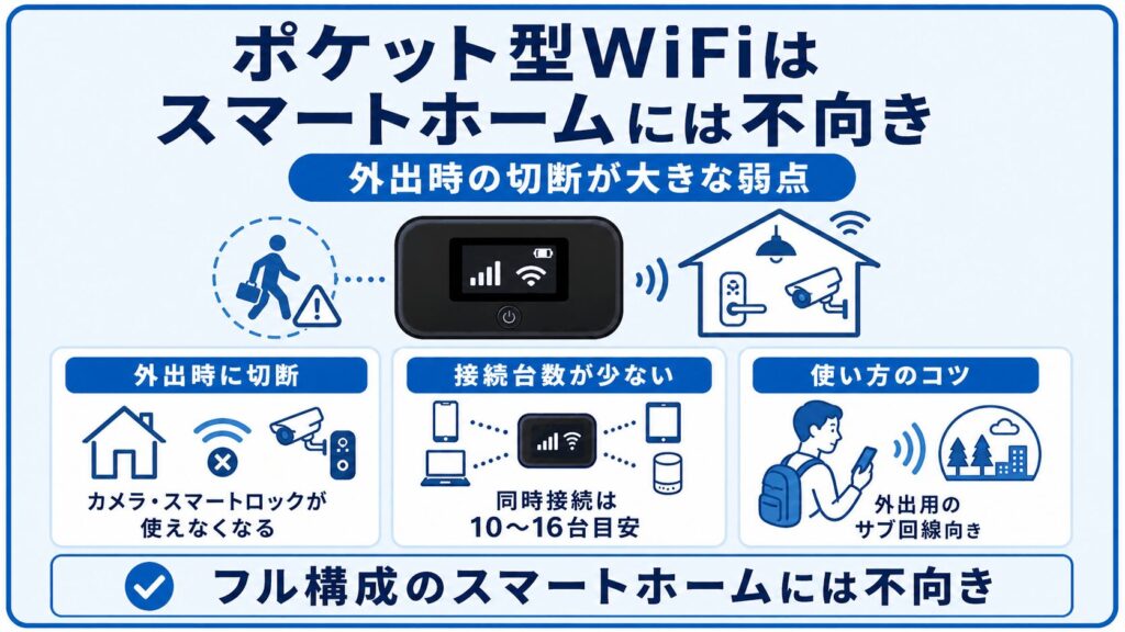 ポケット型WiFiはスマートホームには不向き