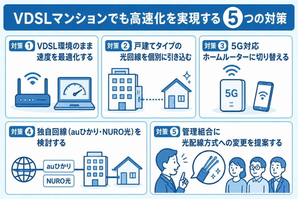 マンション_VDSLでも高速化を実現する5つの対策