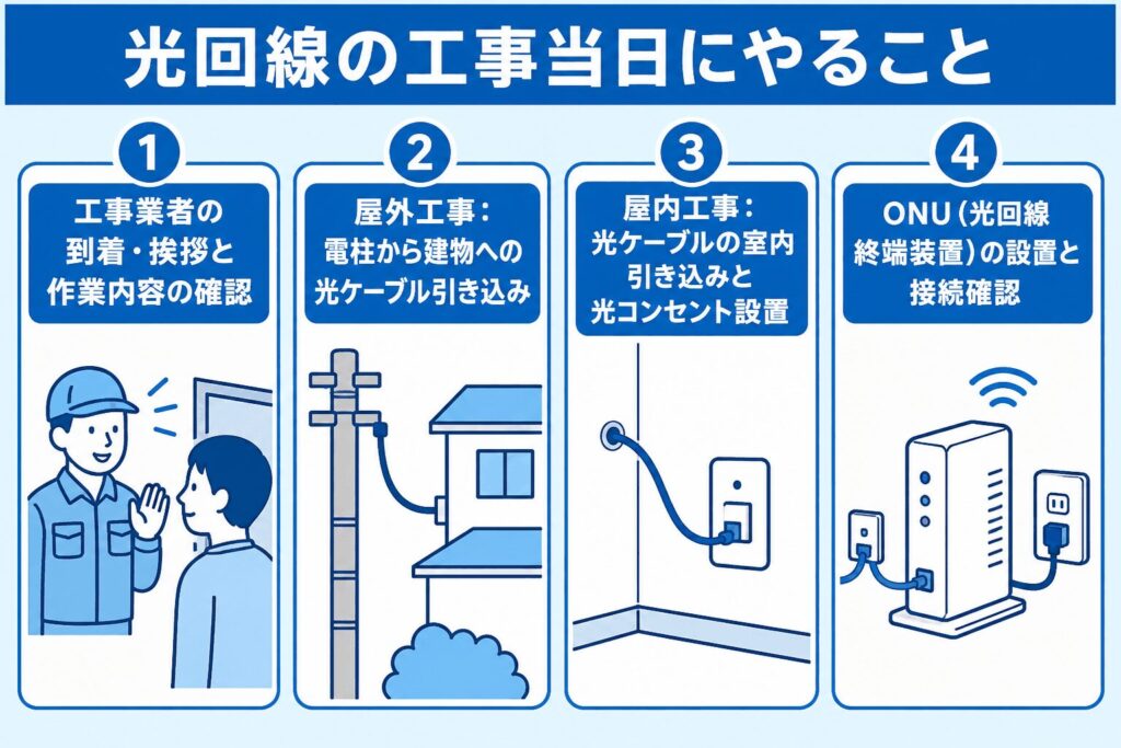光回線_工事当日にやること4ステップ