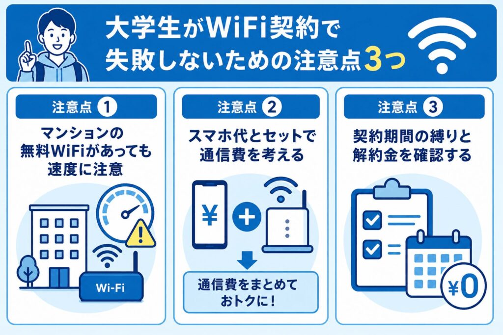 大学生_WiFi契約で失敗しないための注意点3つ