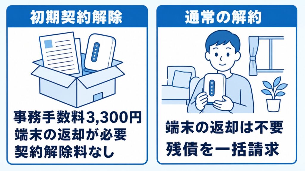 GMOとくとくBB_初期契約解除と通常解約の違い
