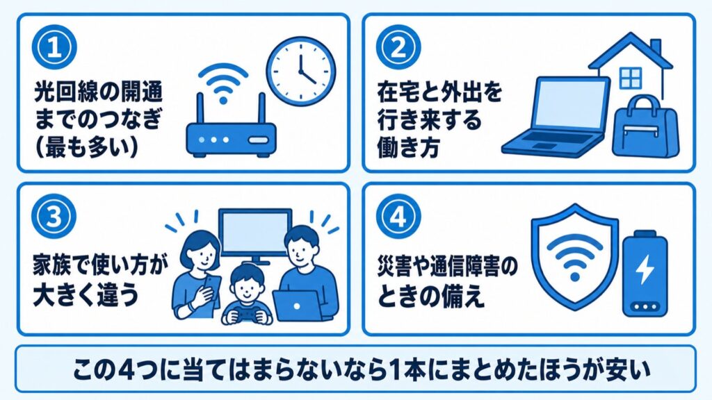 WiMAX光併用_併用がアリな4つのケース